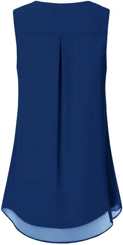 Vista 67 de Timeson - Camiseta de gasa sin mangas, blusa tipo túnica informal de doble capa para mujer
