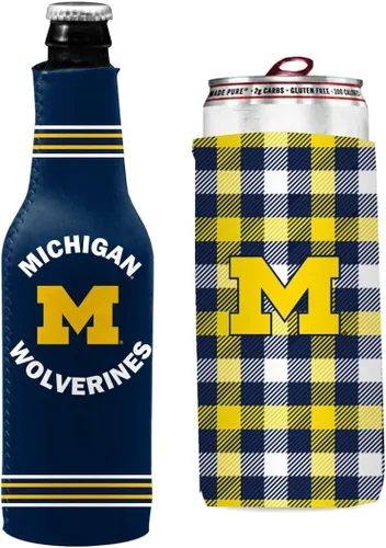 Vista 24 de College Team Color Logo Can & Bottle Holder Insulator Beverage Cooler Set
