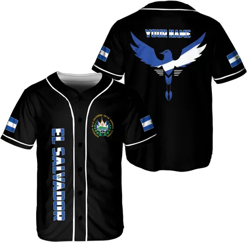 Vista 5 de Parvii Camiseta de béisbol personalizada de El Salvador Orgulloso, camiseta de El Salvador, camiseta de El Salvador, Jersey de El Salvador