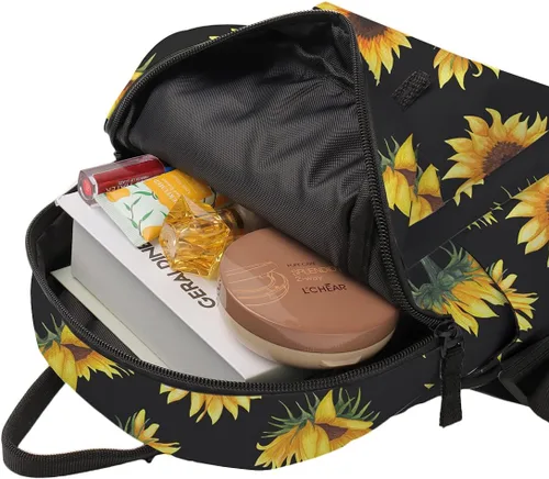 Vista 3 de Mini mochila para niñas, bolsa de tiro con impresión Deanfun bolsa impermeable a la moda, Girasol, Mini Size, Mochilas Sling