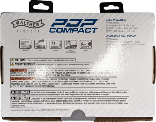 Vista 8 de Walther PDP Compact Optics-Ready - Pistola de aire comprimido con balines de 6mm BB, con mira punto rojo RDS8