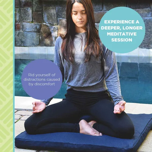 Vista 3 de Bean Products almohadón Zabuton de algodón para meditación de yoga.