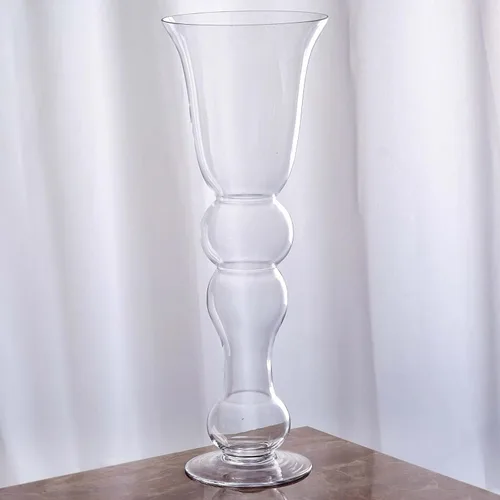 Vista 5 de Efavormart 4 Pack Jarrón de vidrio en forma de trompeta curva Pilsner de 20 pulgadas