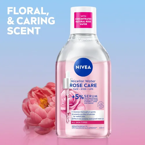 Vista 6 de NIVEA Agua limpiadora micelar, Skin Breathe Rose MicellAIR, 13.5 fl oz