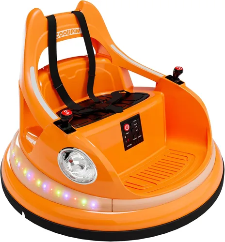 Vista 9 de Coche de parachoques para niños, auto eléctrico de 12 V para niños, auto de choque giratorio de 360° con control remoto para padres, 2 modos de Azul