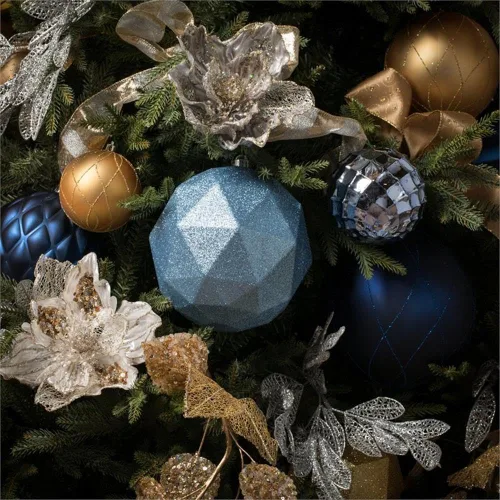 Vista 2 de Vickerman 567968-8 "bola geométrica con purpurina para árbol de Navidad (M177529DG)