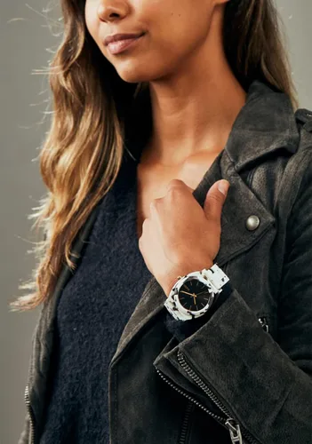 Vista 5 de NIXON Time Teller - Reloj analógico de moda de acetato resistente al agua para mujer (esfera de reloj de 1.457in, correa de acetato de 0.787in)