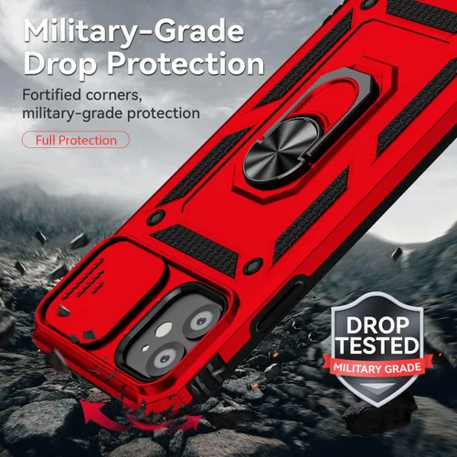 Vista 7 de Funda para iPhone 11, con cubierta para lente de cámara, protector de pantalla HD, [grado militar] anillo de montaje en coche con soporte híbrido