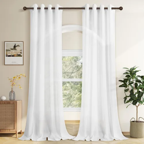 Vista 59 de Cortinas de lino negro para dormitorio y sala de estar de 84 pulgadas de largo, juego de 2 paneles, para habitación de niños, filtro de luz