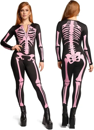 Vista 24 de Tipsy Elves Form Fitting & Flattering Skeleton Bodysuit for Halloween - Women's Skeleton Costume