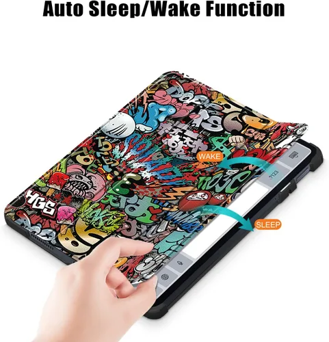 Vista 5 de Funda para Xiaomi Pad 6, Slim Stand Hard Back Shell Funda protectora inteligente para Xiaomi Pad 6 Pro 11 "con función de encendido/apagado Graffiti