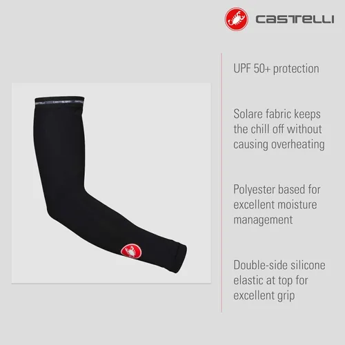 Vista 2 de Castelli Mangas de brazo ligeras unisex UPF 50+ Manga transpirable UPF 50 para hombres y mujeres para ciclismo, ciclismo de carretera y equitación