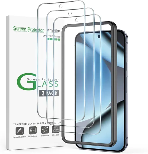 Vista 7 de amFilm Paquete de 3 protectores de pantalla de vidrio templado para Google Pixel 3 (2018)