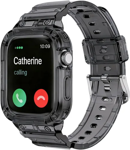 Vista 16 de Compatible con Apple Watch Band transparente de 1.929 in 1.811 in 1.772 in 1.732 in 1.654 in 1.614 in 1.575 in 1.496 in para mujeres y hombres