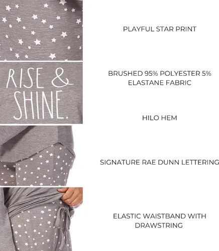Vista 2 de Rae Dunn Ropa de dormir para mujer, conjunto de pijama de dos piezas a juego para mujer