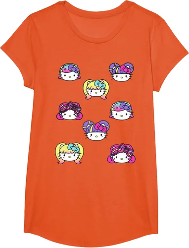 Vista 37 de hello kitty Kawaii Multi peinado Tee, Azul (Heather blue)
