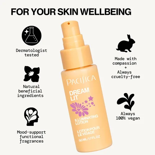 Vista 6 de Pacifica Dreamlit Loción Facial Iluminadora – Hidratante Brillante con Vitamina C y Niacinamida para un Rostro Radiante - Acabado Natural y Luminoso