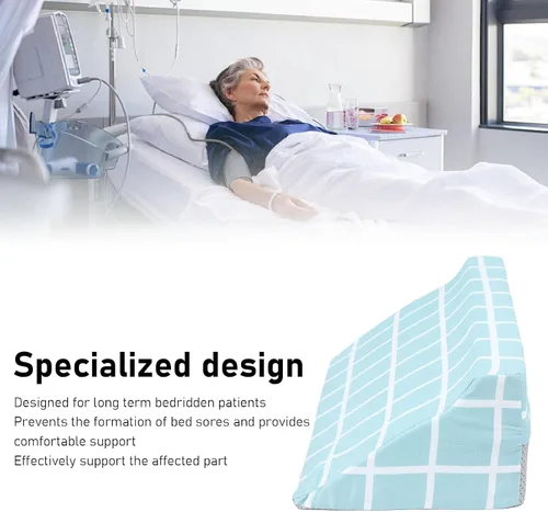 Vista 3 de Diydeg Almohada de cuña de cama, cojín de apoyo elevado de 8 a 6 pulgadas para aliviar el dolor de espalda, piernas y rodilla, almohada triangular