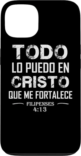 Vista 7 de Filipenses - Carcasa para iPhone 17 con texto en inglés "Todo Lo Puedo En Cristo