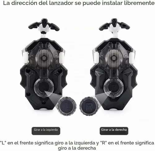 Vista 3 de Lanzador y agarre, Battling Tops Burst B-184 Custom Bey Launcher LR Left Right Spin DB Layer System (juego negro)