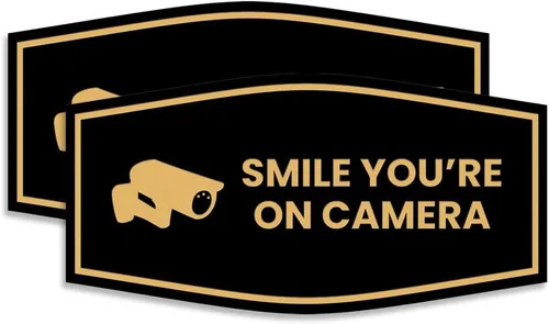 Vista 14 de Fancy Smile You're On Camera Letrero (negro) - Mediano (1 unidad)
