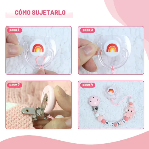 Vista 6 de SCOM Juego de Accesorios para Muñecas Reborn - Chupones Magnéticos Transparentes de Arcoíris y Botellas para Muñecas Reutilizables y Desmontables