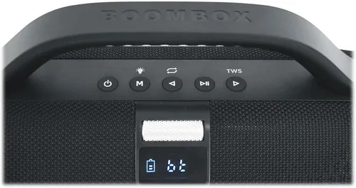 Vista 8 de Rockville SONIC-50L Altavoz Bluetooth portátil, sonido estéreo de 50 W, anillos LED duales, IPX5 resistente al agua, batería de hasta 24 horas, TWS