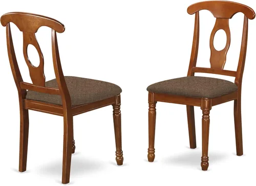 Vista 4 de East West Furniture AVNA5-SBR-C - Juego de mesa de comedor de 5 piezas para 4 personas, incluye una mesa de cocina ovalada con hojas de mariposa y 4