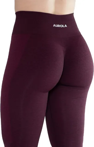 Vista 4 de AUROLA - Leggings de entrenamiento para mujer, diseño sin costuras, con control de abdomen, para gimnasio, acondicionamiento físico, pantalones