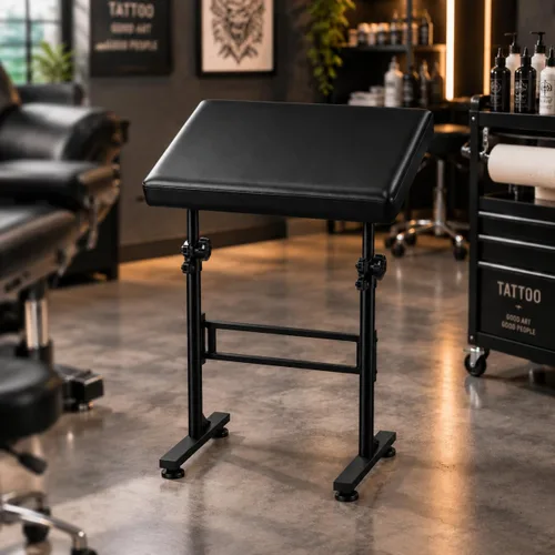 Vista 6 de POARMEEY Soporte para brazos XXL Tattoo con altura y ángulo ajustables Negro