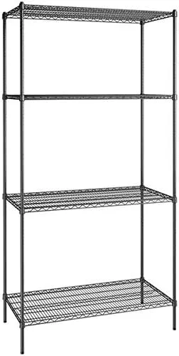 Vista 263 de Kit de 4 estantes de epoxi verde NSF de 21 x 72 pulgadas con postes de 86 pulgadas, estantería de almacenamiento resistente, kit de estantería