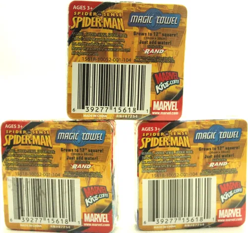 Vista 2 de Juego de 2 toallas mágicas de Spider-Man Pop Up - Varios diseños