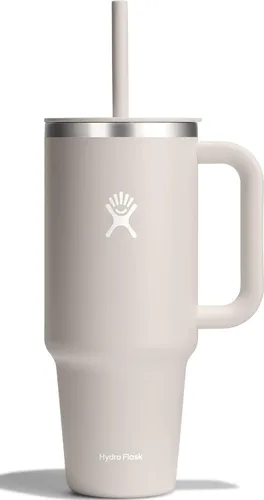 Vista 83 de Hydro Flask Vaso de Viaje con Asa, Tapa y Pajita - Acero Inoxidable Aislado en 24 Oz Aloe