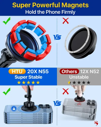 Vista 5 de HTU Soporte para teléfono de coche Super Suction Blue