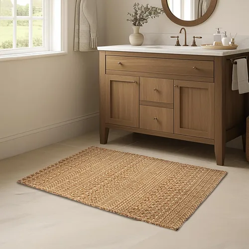 Vista 5 de MatEssenz Alfombrillas de cocina de 20 x 30 pulgadas para piso, alfombras de cocina tejidas, lavables a máquina, estilo bohemio, antideslizantes