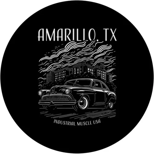 Vista 3 de Amarillo TX Industrial Muscle USA Classic Hotrod Car Design PopSockets Standard PopGrip