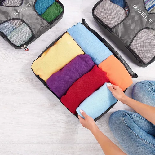 Vista 7 de Juego de 5 organizadores de equipaje de viaje para bolsa y maleta