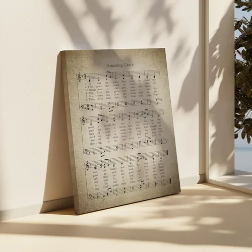 Vista 6 de Monem Art Amazing Grace - Lienzo con impresión de partituras de música retro, arte de himnario, regalo para hombres, mujeres y músicos, arte músico
