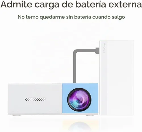 Vista 9 de Mini proyector, proyector de película portátil Full HD de 1080P con múltiples puertos, defiende la fuerza visual débil de la luz, diseño compacto
