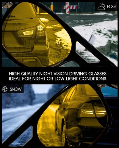 Vista 6 de LVIOE Lentes polarizados de visión nocturna para hombres y mujeres, cuadrados, estilo aviador, conducción nocturna, retro, vintage, 70s, lente