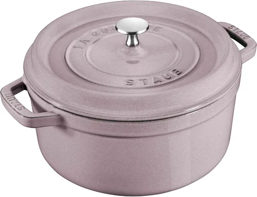 Vista 23 de Staub - Olla redonda de hierro fundido de 2.75 cuartos, color trufa blanca, fabricada en Francia