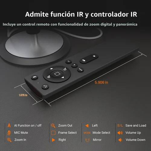 Vista 6 de j5create Cámara de sala de conferencias con tecnología de IA 360