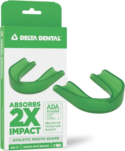 Vista 13 de Protector bucal deportivo Delta Dental - Aceptado por la ADA - 2 veces la absorción de impacto - Funciona con brackets - Aqua 2X impact absorption