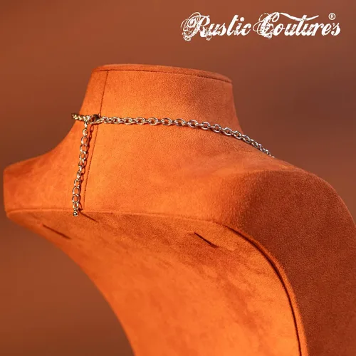 Vista 5 de Rustic Couture's - Juego de collar y aretes con estilo del oeste para mujer