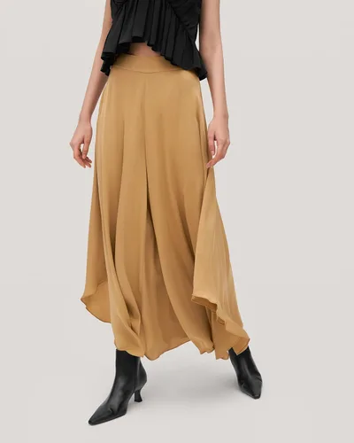 Vista 6 de LILYSILK Pantalones de seda de pierna ancha para mujer, pantalones palazzo de cintura alta