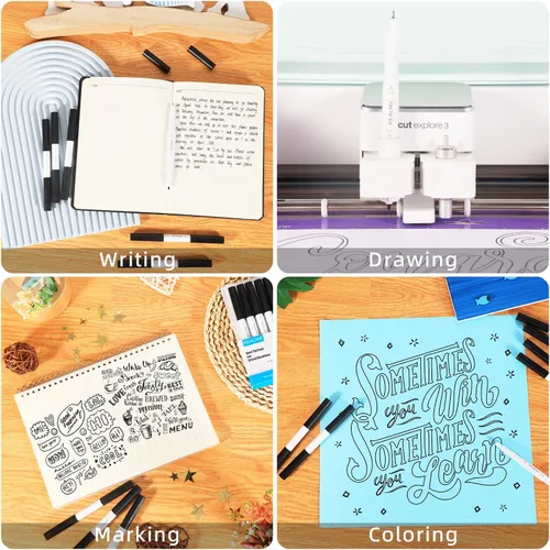 Vista 5 de REALIKE Bolígrafos de doble punta compatibles con Cricut Maker 3/Maker 4/Maker/Explore 3/4/Air 2/Air, juego de 7 rotuladores de doble punta fina