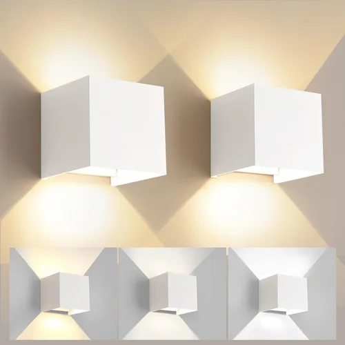 Vista 9 de 2 piezas de luces de pared G9 para exterior/interior, apliques de pared con luces hacia arriba y abajo, IP65 impermeables, iluminación moderna
