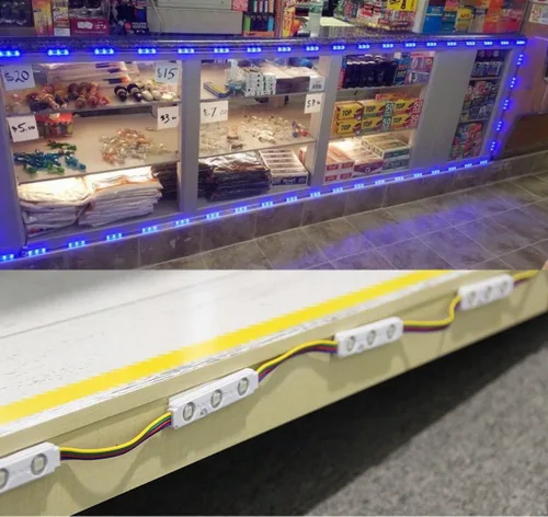 Vista 7 de Kit de luces LED para ventana de tienda de 10 pies, módulo de luz LED inyectado RGB 5050 con clavijas de alimentación y control remoto de 24 teclas