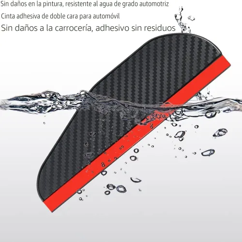 Vista 4 de Pincuttee Visor de lluvia de espejo para cejas, protectores de lluvia para espejo lateral, fundas para automóvil, ajuste único, paquete de 2 Negro
