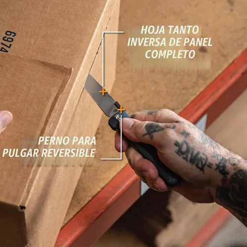 Vista 3 de Navaja de bolsillo Gerber Gear Pledge con clip para el bolsillo - Cuchillo plegable de hoja completa de 3.7" con borde liso - Equipo y engranaje